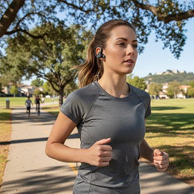 Écouteurs running Bluetooth ultra-légers Noir
