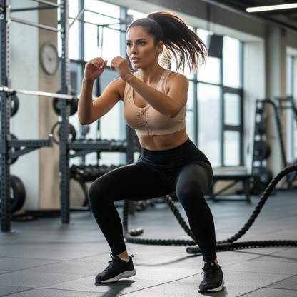 Brassière femme sport beige pour entraînement HIIT 