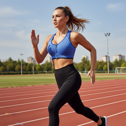 Brassière femme sport bleu running