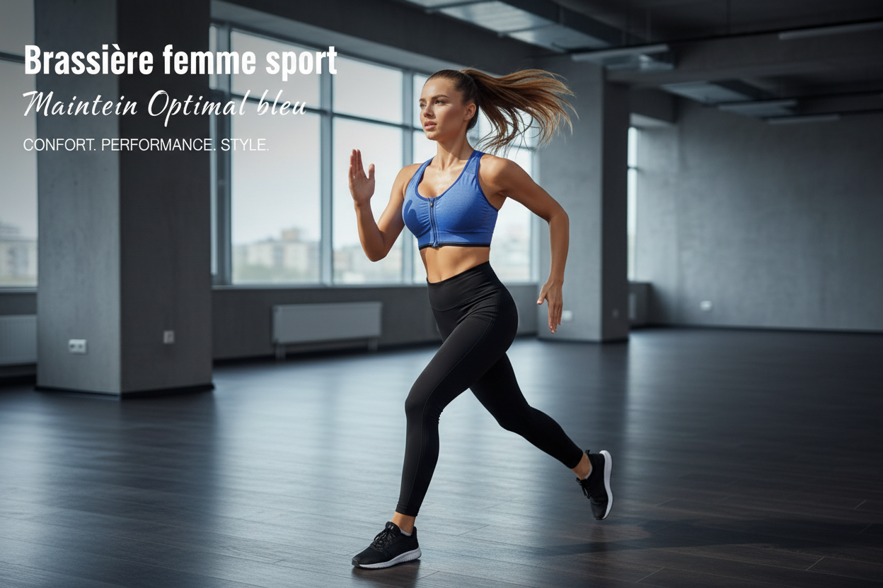 Brassière femme sport Maintien Optimal Bleu