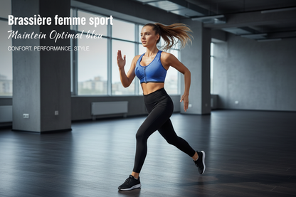 Brassière femme sport Maintien Optimal Bleu